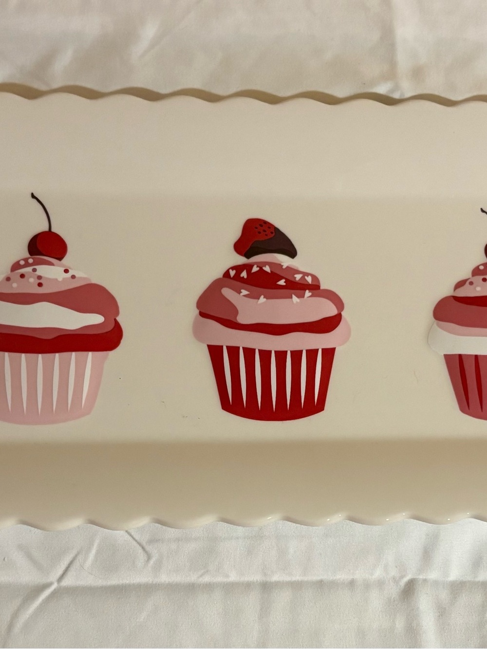 Kohl's Pink & Red Cupcake Serving Tray